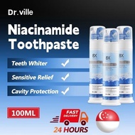 [SNUGSG X DR.VILLE) 8X TEETH WHITENING TOOTHPASTE REMOVING STAINS YELLOW TEETH NIACINAMIDE TOOTHPAST