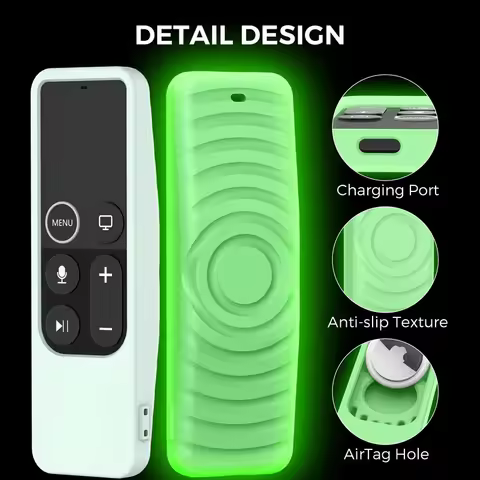 Remote Control Silicone Protective Cover for Apple TV 4K 4th/5th Gen Silicone Remote Case for Airtag