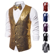 Men's Stage Clothes Performance Costume Small Sequin Vest Studio Host Singer Emcee Vest