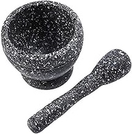 Leoyee Garlic Press, Mortar and Pestle, Easy to Clean Mini Garlic Grinding Tool Kitchen Tool Food, Squeezer Garlic Press (Granite Grain)