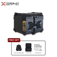 TopMotor OFF-X Jet Black ABS Top Box 45L Motorcycle Box Storage Extra Big Top Box ABS Motorbox Acces
