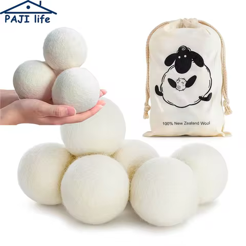 Wool Dryer Balls Reusable Laundry Dryer Ball Fabric Softener Reduce Static Cling Wrinkles Shorten Dr