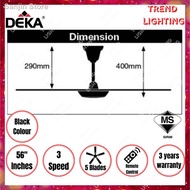 ✟✤❆DEKA F5P / F5X P5S Ceiling Fan 56" AC Motor 5 Blades 3 4 Speeds Remote Control Kipas Siling Syili