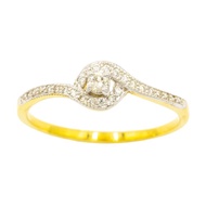 Happy Jewelry แหวนเพชรของแท้ แหวนเม็ดกลาง 5 ตัง ทองแท้ 9k 37.5% ME734