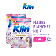 [Paket isi 2] So Klin Eau de Parfum Powder Detergent Fleurs Blanches No.7 720gr
