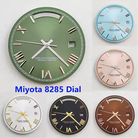 31mm Miyota 8285 Dial Watch Dial Slogo Roman dial Green Luminous dial for Miyota 8285 movement watch