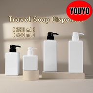 450ML Portable Hand Pump Travel Refill Bottle Shampoo Shower Gel Lotion Soap Hand Wash Empty Storage