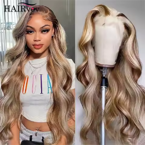 4/613 Highlight Wig Human Hair For Women Body Wave 613 Color 13x4 HD Lace Frontal Wig Glueless Wigs 