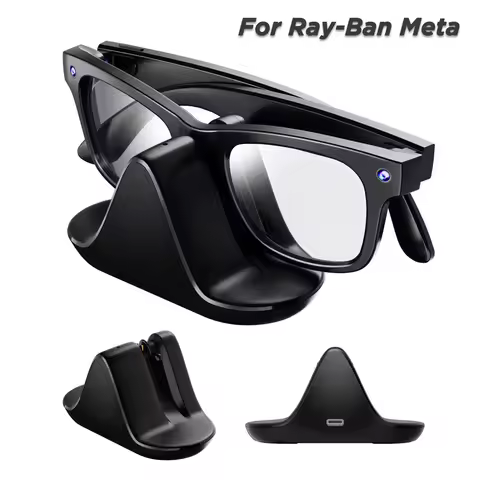 Charging Dock for RayBan Meta Smart Ai Glasses Wayfarer/Headliner/Skyler Portable Charger with LED I