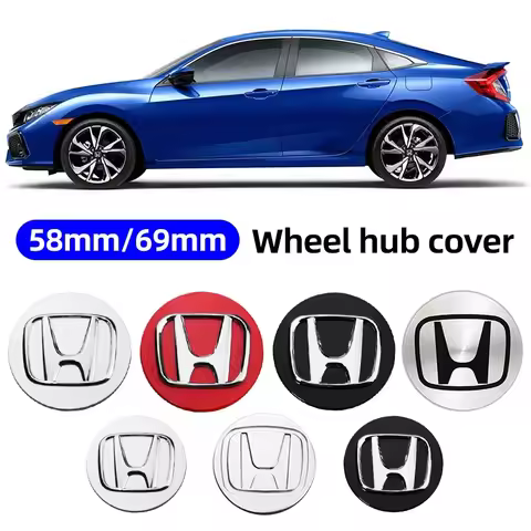 4pcs 58mm 69mm Car Wheel Center Hub Caps Cover for Honda Civic Accord Fit City Vezel CRV Odyssey Jaz