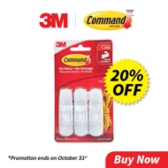 3M Command Medium Utility Hooks 17001-3, 3 Hooks + 3 Strips Holds up to 1.3kg