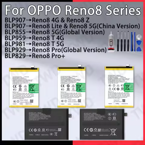 Replacement Battery for OPPO Reno8 Pro Plus 5G 4G Reno 8 T Z Lite Global China Version High Capacity