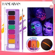 Handaiyan Halloween 8-color Face Paint Fluorescent Color Painting Palette Body Face Painted Cream St