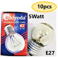 10PCS CHIYODA 5W G40 5WATT E27 INCANDESCENT BULB (CLEAR)