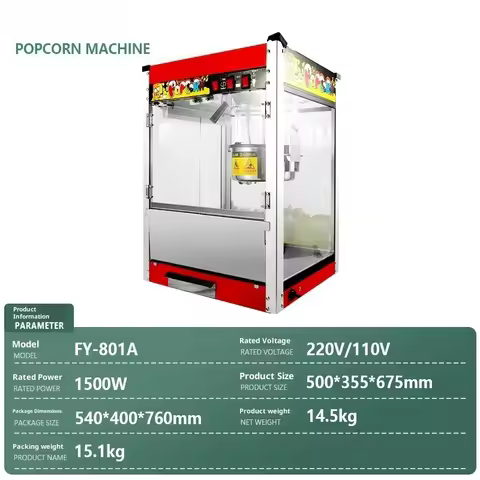 Direct Electric Automatic Popcorn Maker Popcorn Making Machine Commercial Popcorn Machine Pop Corn M