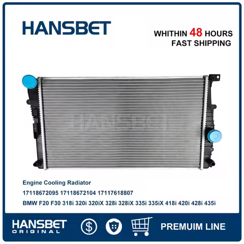 Engine Cooling Radiator 17118672104 Fits BMW F20 F30 318i 320i 320iX 328i 328iX 335i 335iX 418i 420i