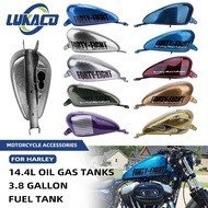 14.4L Large Capacity Motorcycle Gas Tanks Iron Fuel Tank Injected For Harley Sportster XL 883 72 120