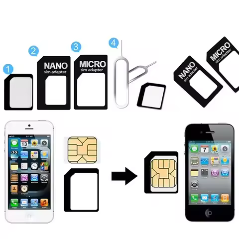 Universal 4 In 1 Nano SIM Card to Micro Standard Adapter Converter For Tablet Phone SIM Card Adapter