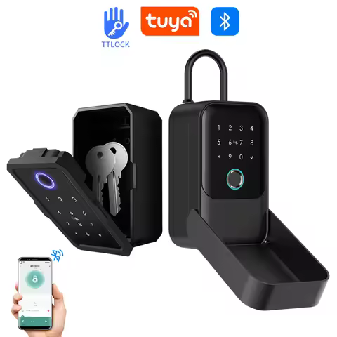 Waterproof Key Safe TTlock/Tuya Fingerprint Bluetooth Key Box App Remote Unlock Wall Mount Security
