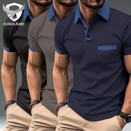 EAGLADE Collared Men's Polo T-shirt for Man O-3 in Navy Blue K11