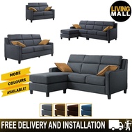 Living Mall Kim Series And 2/3 Seater High Back L-Shape Fabric Sofa In 4 Colours