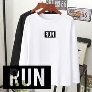  run words kata baju t-shirt lengan panjang perempuan 100% premium cotton/long sleeves labuh wanita/gadis muda