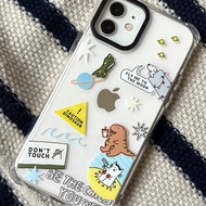恐龍拼貼風iphone手機殼 透晶殼