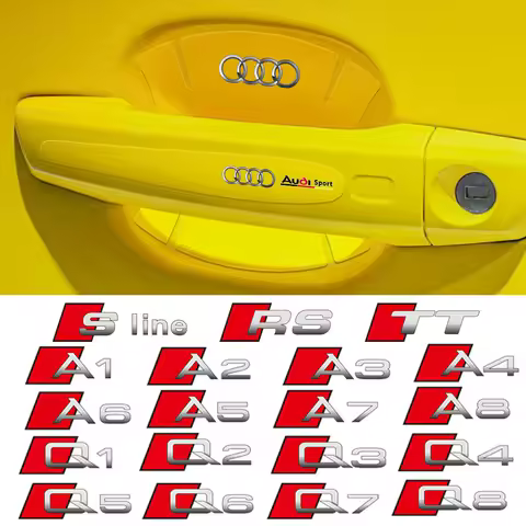 8PCS For Audi SLINE RS TT A1 A2 A3 A4 A5 A6 A7 A8 Q1 Q2 Q3 Q4 Q5 Q6 Car Door Handle Protection Stick