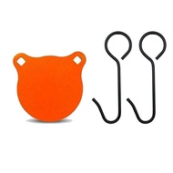 เป้าหมายยิงเหล็ก AR500มีเส้นผ่านศูนย์กลางสีส้ม4นิ้ว/10ซม. หนา3/8นิ้ว9.53มม. พร้อมที่แขวนสองอัน