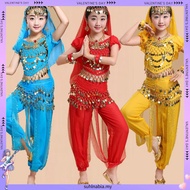Ready Stock 7pcs Kids&Adult Chiffon Belly Dance Dress Gypsy Women Halloween Costume