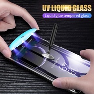 For Samsung Galaxy S21 S20 Ultra S10 S8 S9 Plus Note 20 10 8 9 UV Liquid Curved Full Glue Anti Blue Ray Tempered Glass Screen Protector