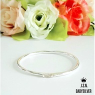 Bangle With Lock In Real Silver