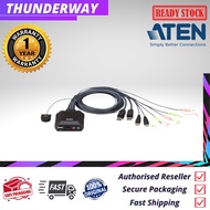 ATEN Cs22dp 2-Port Usb Displayport Cable Kvm Switch with Remote Port Selector