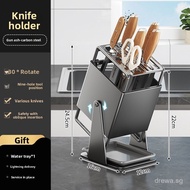 Stainless Steel Rotating Knife Holder Kitchen Countertop Supplies Knife Rack Storage Organize Knife 