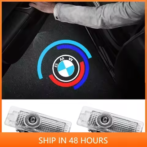 -2PCS Car Goods LED Logo Laser Projection Light Auto Door Welcome Light For BMW 50th E63 E64 F60 F32