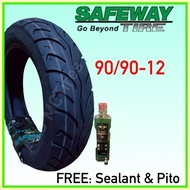 SAFEWAY TIRE 10" & 12", TUBELESS (FREE SEALANT & PITO) For Burgman, Gravis, Avenis, Fazzio, etc.