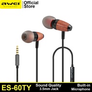 Awei ES-60TY In-Ear Earphone Sports Wired Headphone Earbuds High Quality Audio Suitable for 3.5mm Jack