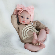 18 นิ้วผ้านุ่ม Body Meadow Bebe Reborn สาวผมทาสี 3D ทาสีผิวที่มองเห็นได้เส้นเลือดเหมือนจริงทารกแรกเก