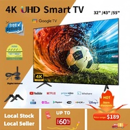 [Free Shipping] 32 43 55Inch Smart TV 4K UHD Google TV Android 14.0 TV Netflix Youtube Prime Video T