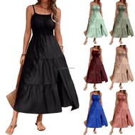 CH* Women s Maxi Dress Wedding Guest Dress Beach Vacation Cruise Outfits Flowy Milkmaid Sundresses