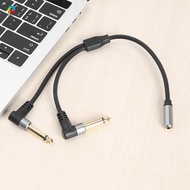 1/8 Inch Socket to 1/4 Inch Plug Y Splitter Adapter Cable 0.24M 3.5mm Female Stereo to Dual 6.35mm M
