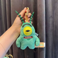 Original Fuggler SpongeBob Patrick Keychain Bag Charm for Backpack Decoration Soft Plush Doll Teeth