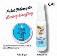 Paket Clamidia Kucing The Cat - Salep Mata Kucing &amp; Pembersih Mata Kucing