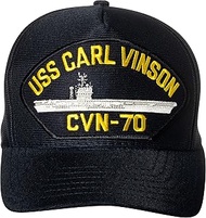 United States Navy USS Carl Vinson CVN-70 Supercarrier Ship Emblem Patch Hat Navy Blue Baseball Cap