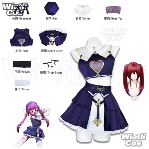 Hololive Vtuber Idol Houshou Marine Cosplay Costume Dress Hololive Dreams Singing Suit Marine Wig Wo