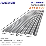 3FT x 4FT | GI CORRUGATED SHEET | Yero • Galvanized Iron Roofing | 0.4MM • 0.5MM
