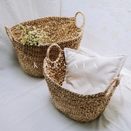 KARSALA Nava Basket| Water Hyacinth Woven Laundry Basket | Multipurpose Water Hyacinth Storage