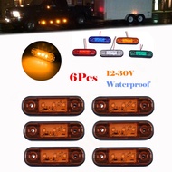 6x 12-30V 3LED Waterproof Side Marker Lights Clearance Warning Tail Indicator Turn Signal Lamp Car T