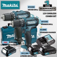 MAKITA DF333DWAE 12V Cordless Driver Drill + HP333DZ 12V Cordless Hammer Drill Combo Set『1 Year Warr