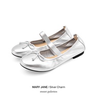 Sweet Palettes รองเท้าหนังแกะ Mary Jane Silver Charm